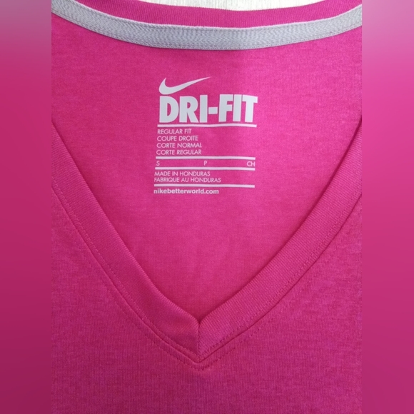 Women's Nike Dri Fit V Neck Shirt Pink S - Picture 4 of 6
